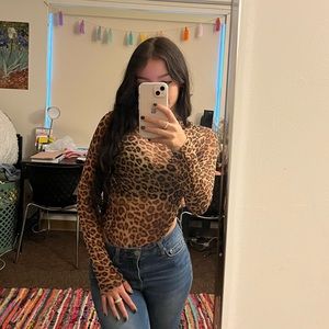 FASHIONOVA cheetah mesh bodysuit